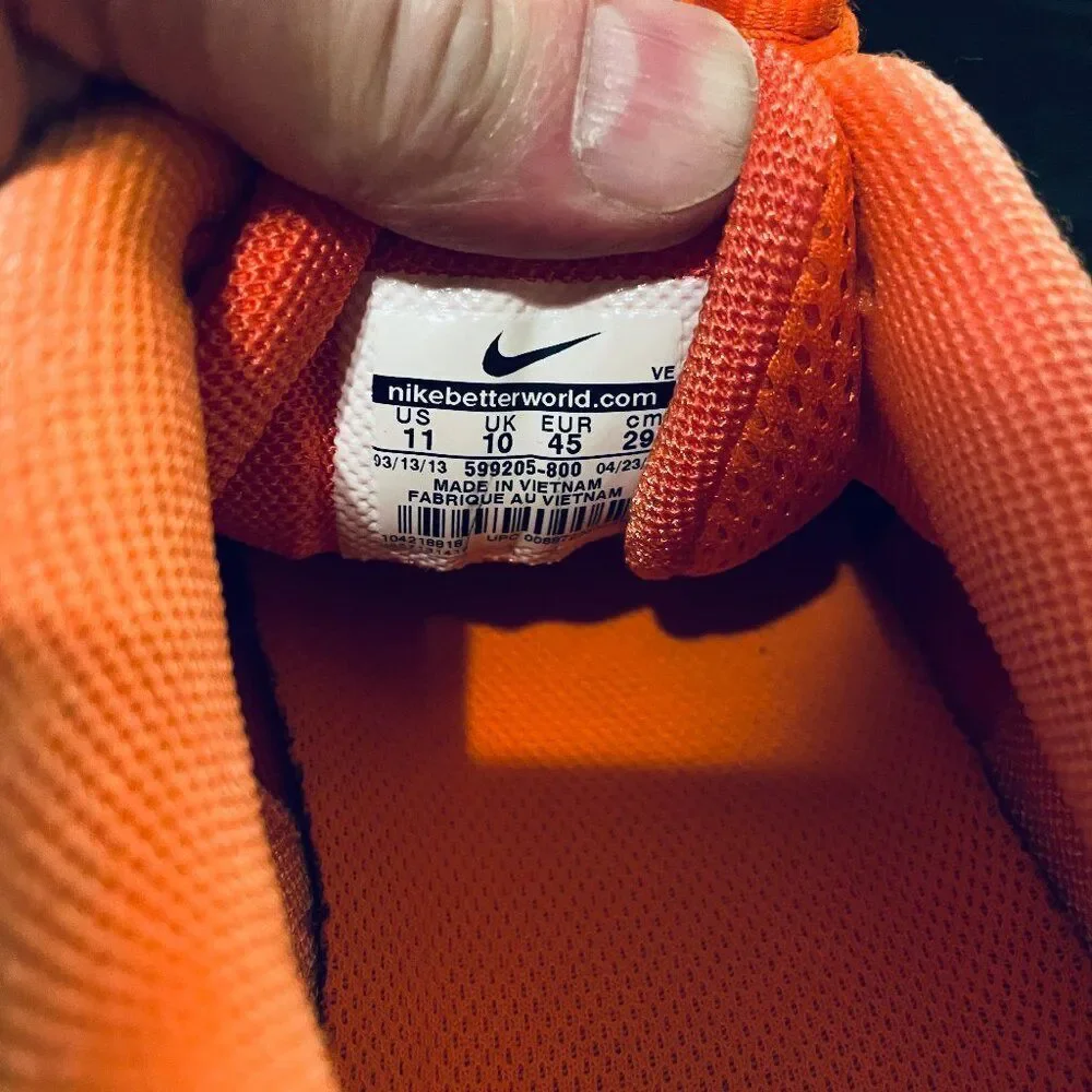 NIKE AIR PEGASUS+ 30 Mandarin Orange Charcoal Grey Salmon Mens 11 US 45 EUR